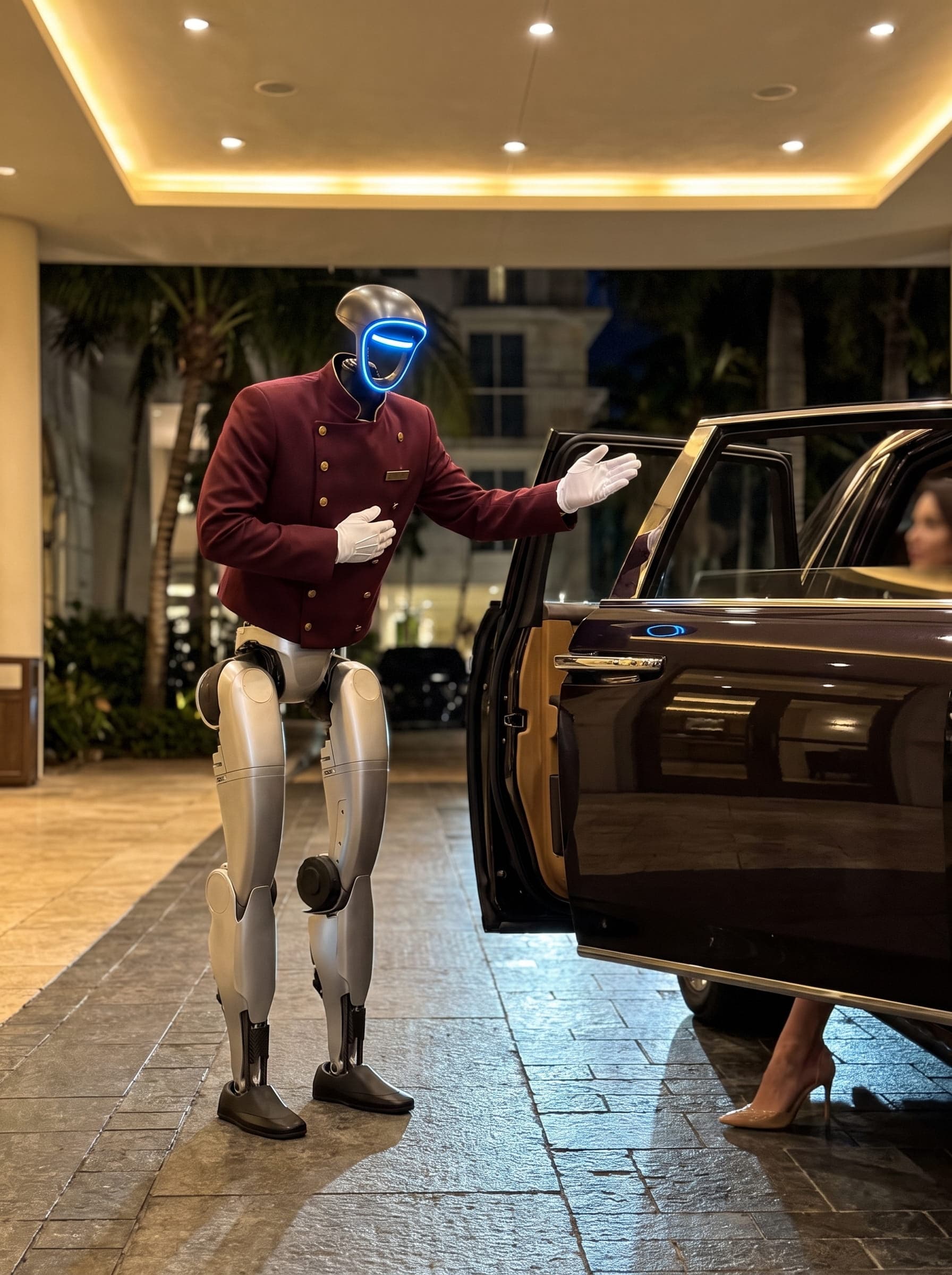 Jeff, el robot humanoide, en Miami: bienvenida con valet