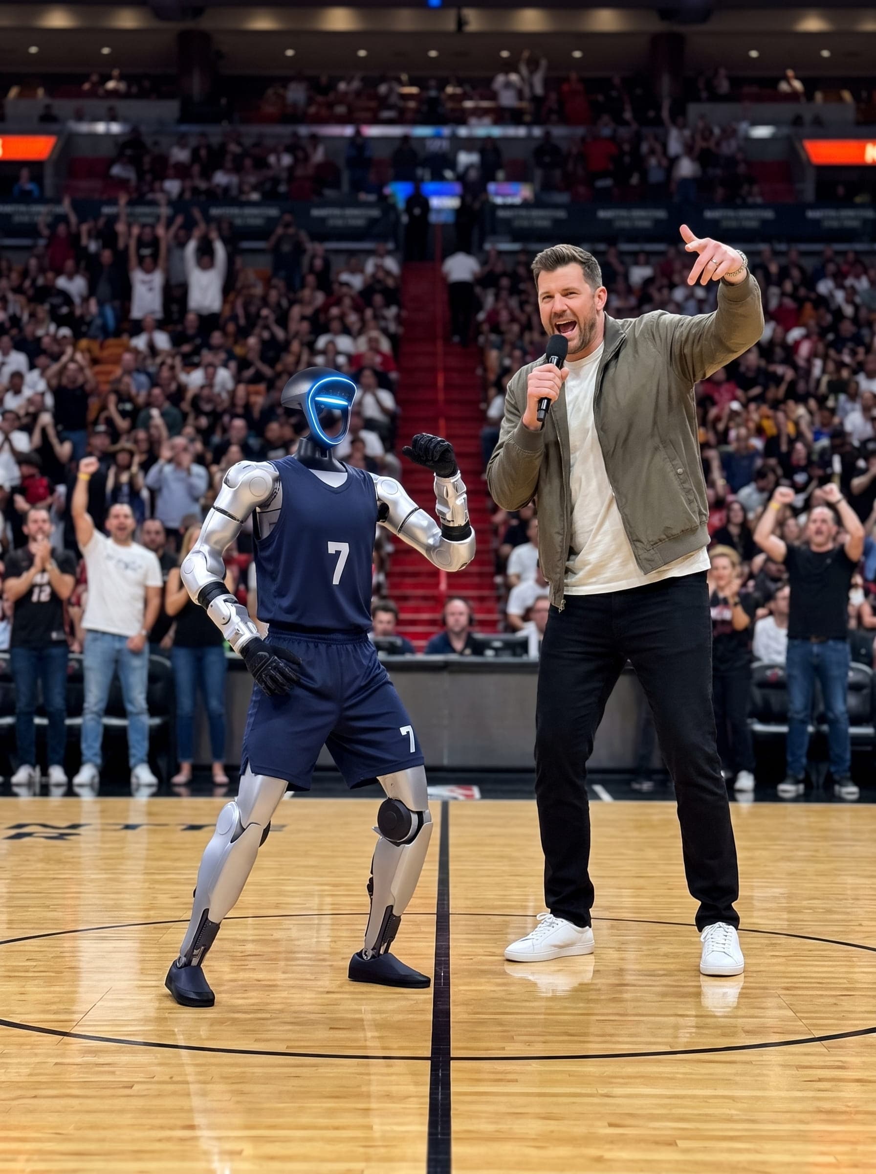 Jeff, el robot humanoide, en Miami: show de medio tiempo