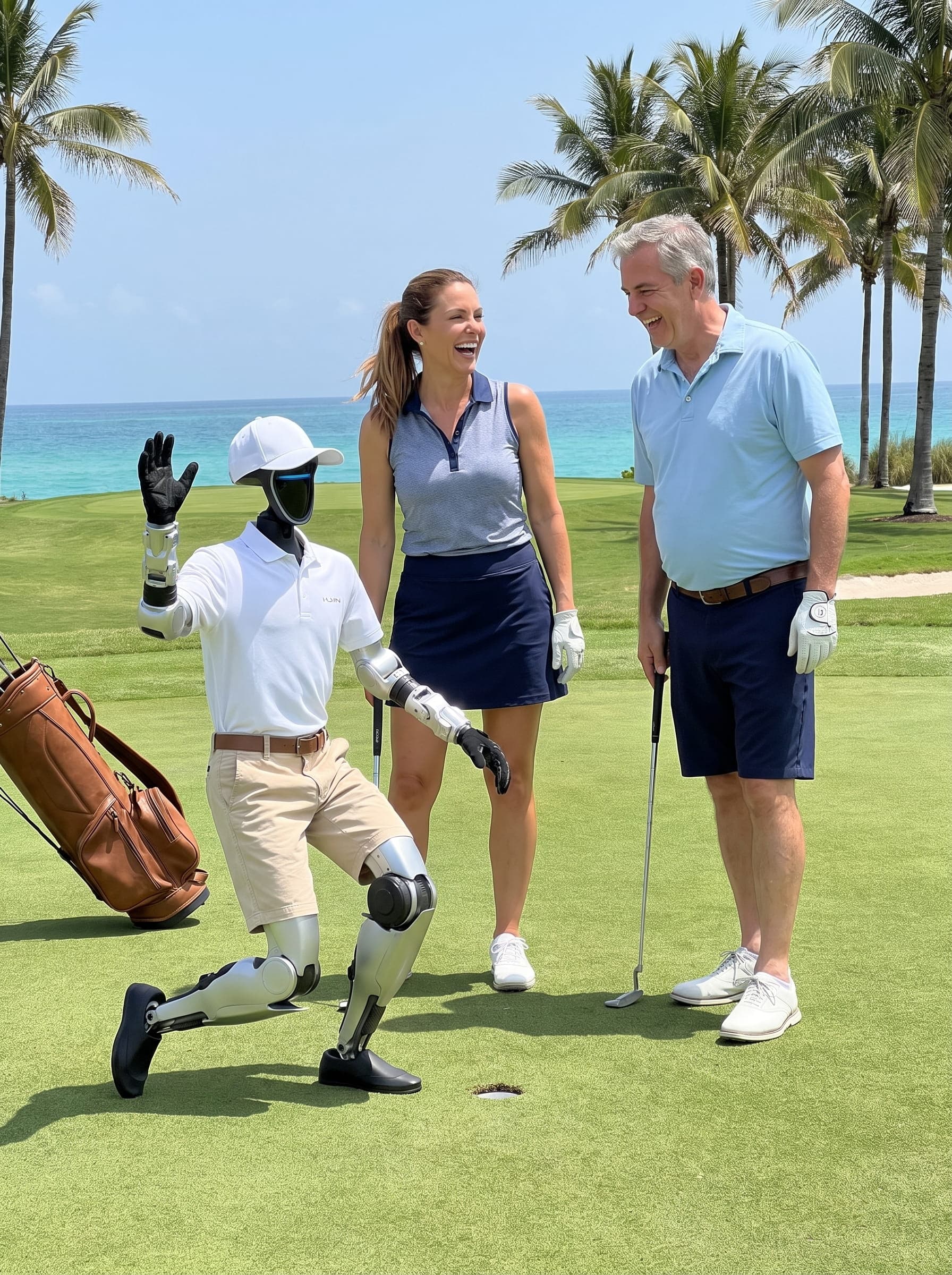 Jeff, el robot humanoide, en Miami: caddie de golf